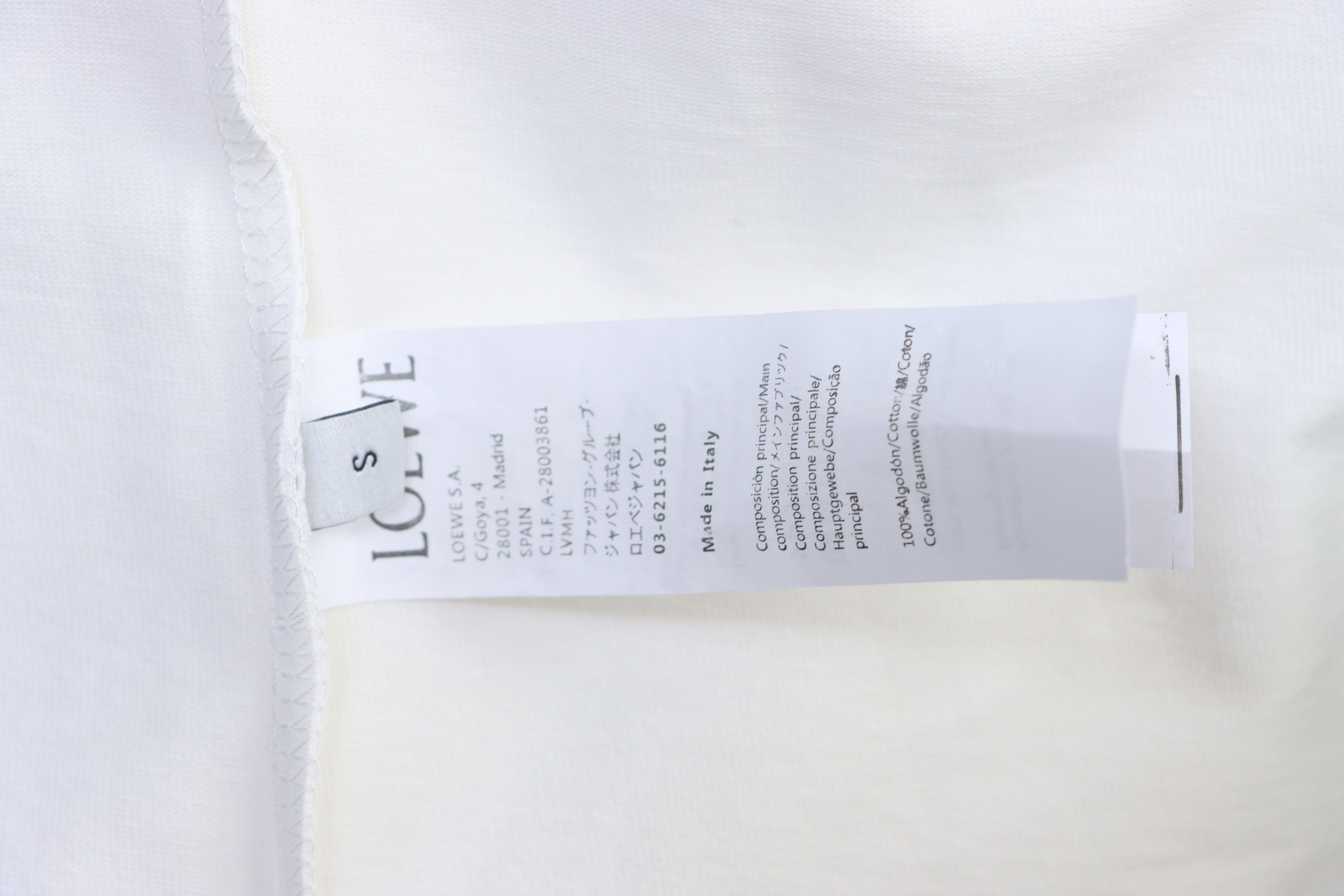 Loewe Back and Cuff Hand-Cut Embroidered Crewneck Short Sleeve T-Shirt -1