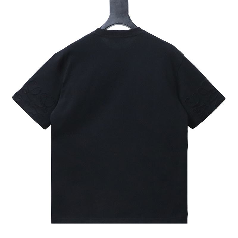 Loewe Back and Cuff Hand-Cut Embroidered Crewneck Short Sleeve T-Shirt -2