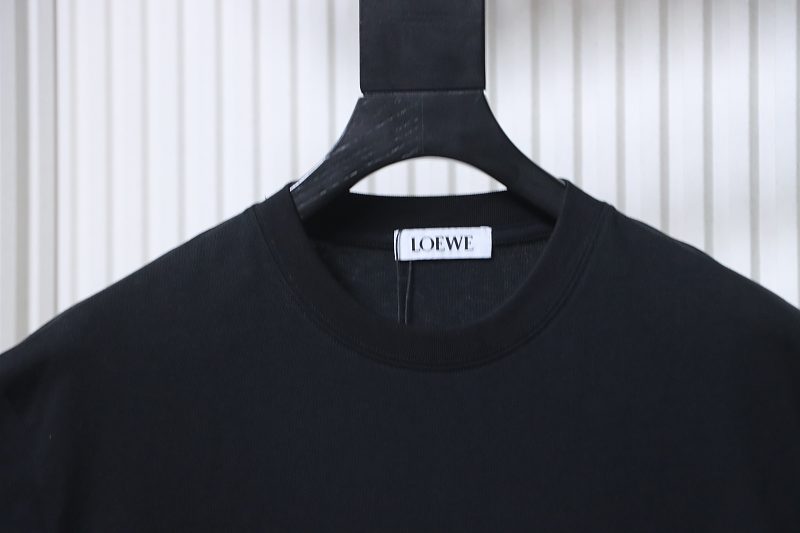 Loewe Back and Cuff Hand-Cut Embroidered Crewneck Short Sleeve T-Shirt -2