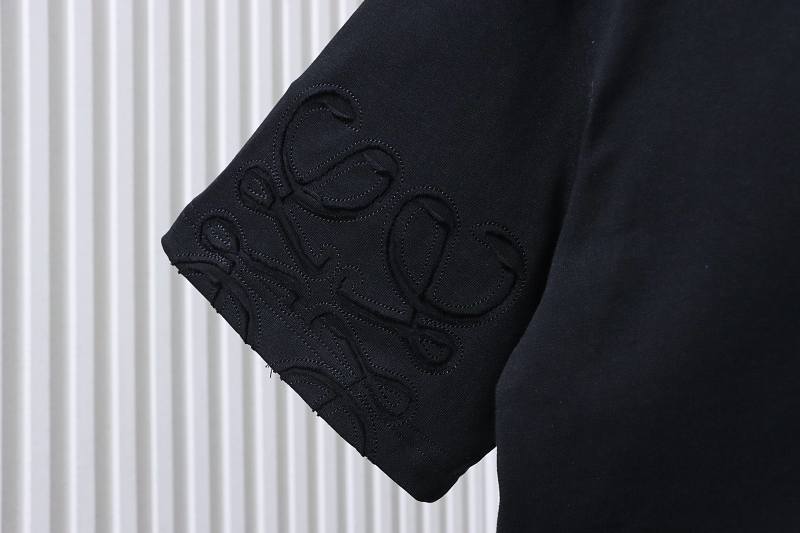 Loewe Back and Cuff Hand-Cut Embroidered Crewneck Short Sleeve T-Shirt -2