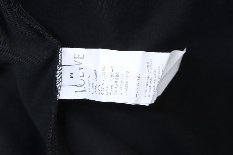 Loewe Back and Cuff Hand-Cut Embroidered Crewneck Short Sleeve T-Shirt -2