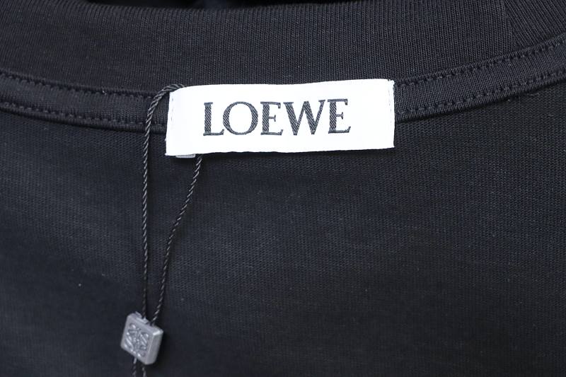 Loewe Back and Cuff Hand-Cut Embroidered Crewneck Short Sleeve T-Shirt -2
