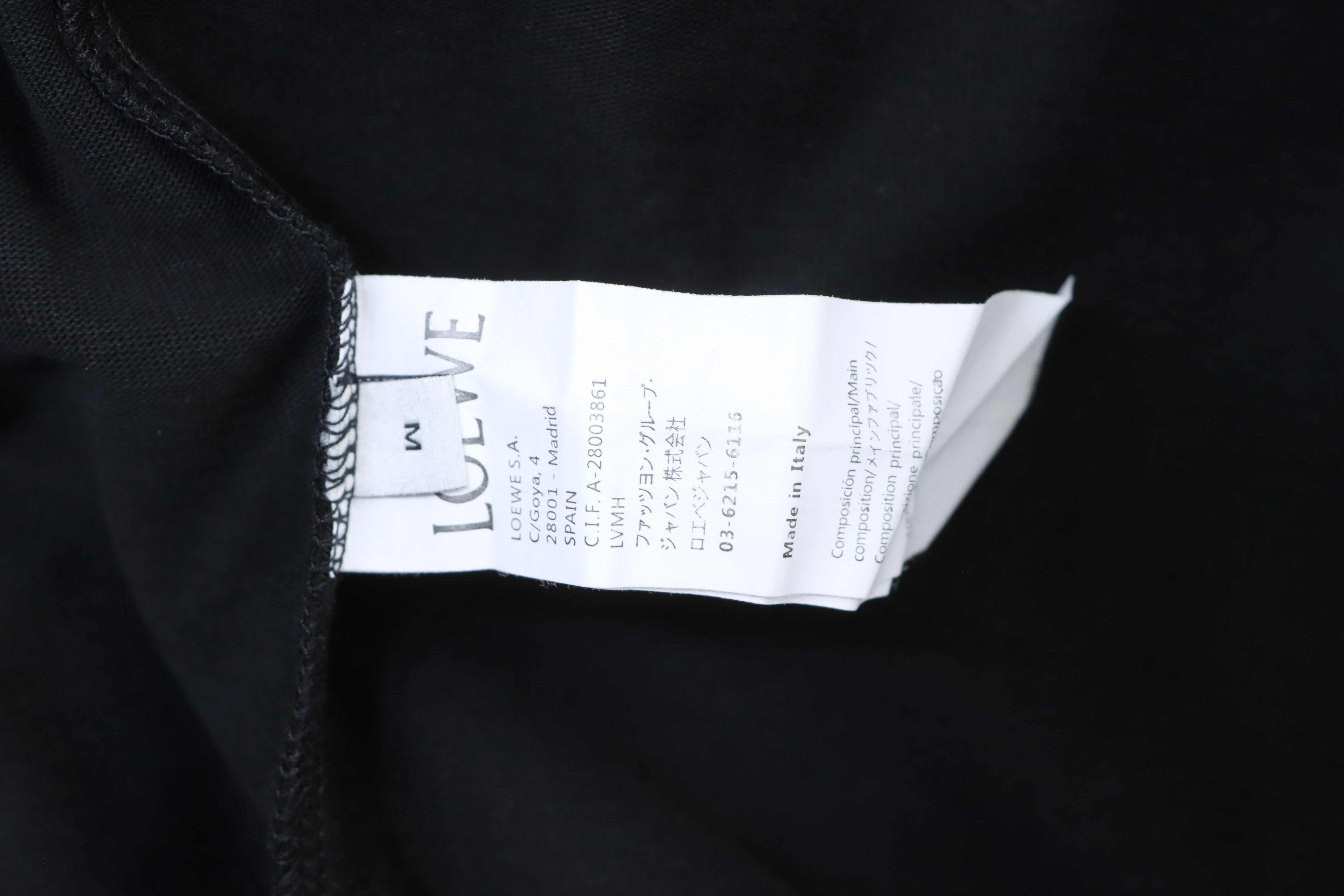 Loewe Back and Cuff Hand-Cut Embroidered Crewneck Short Sleeve T-Shirt -2
