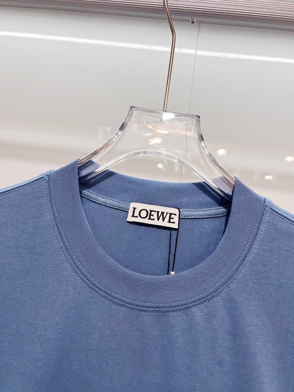 Loewe Back and Cuff Hand-Cut Embroidered Crewneck Short Sleeve T-Shirt -3