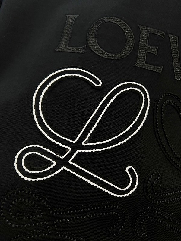 Loewe Back and Cuff Hand-Cut Embroidered Crewneck Short Sleeve T-Shirt -4