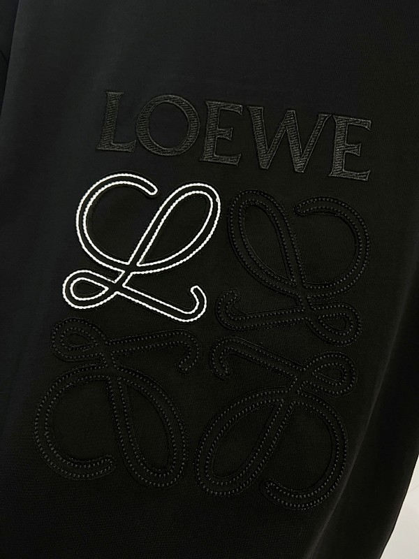 Loewe Back and Cuff Hand-Cut Embroidered Crewneck Short Sleeve T-Shirt -4