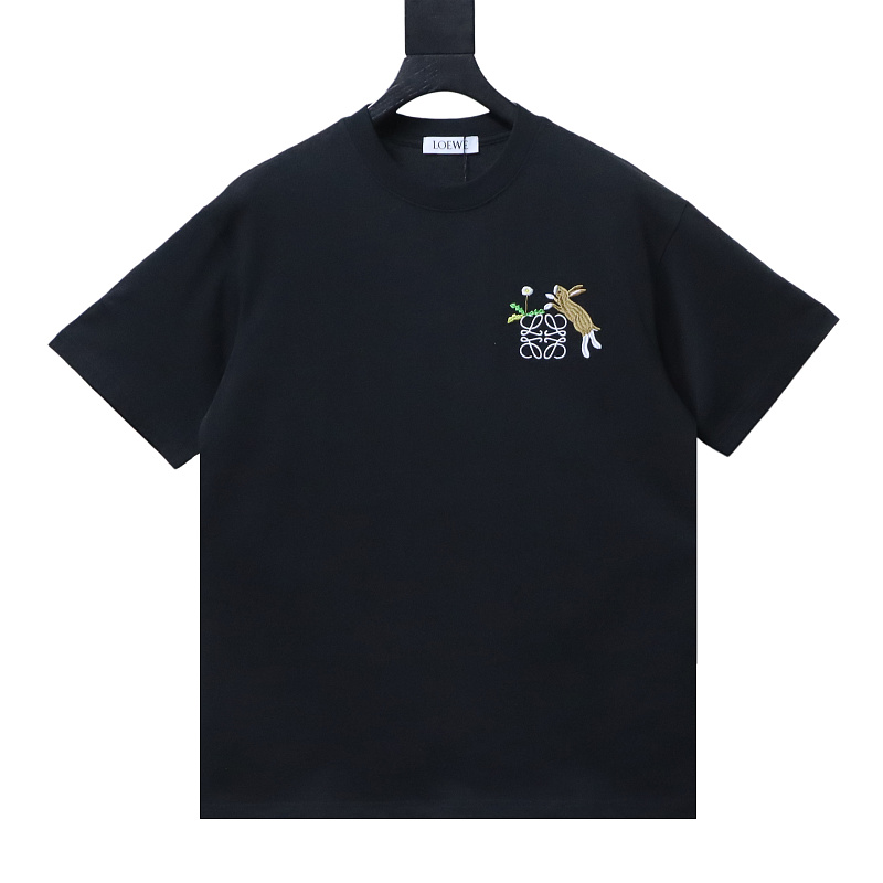 Loewe Bunny Embroidered Crewneck Short Sleeve T-Shirt -2