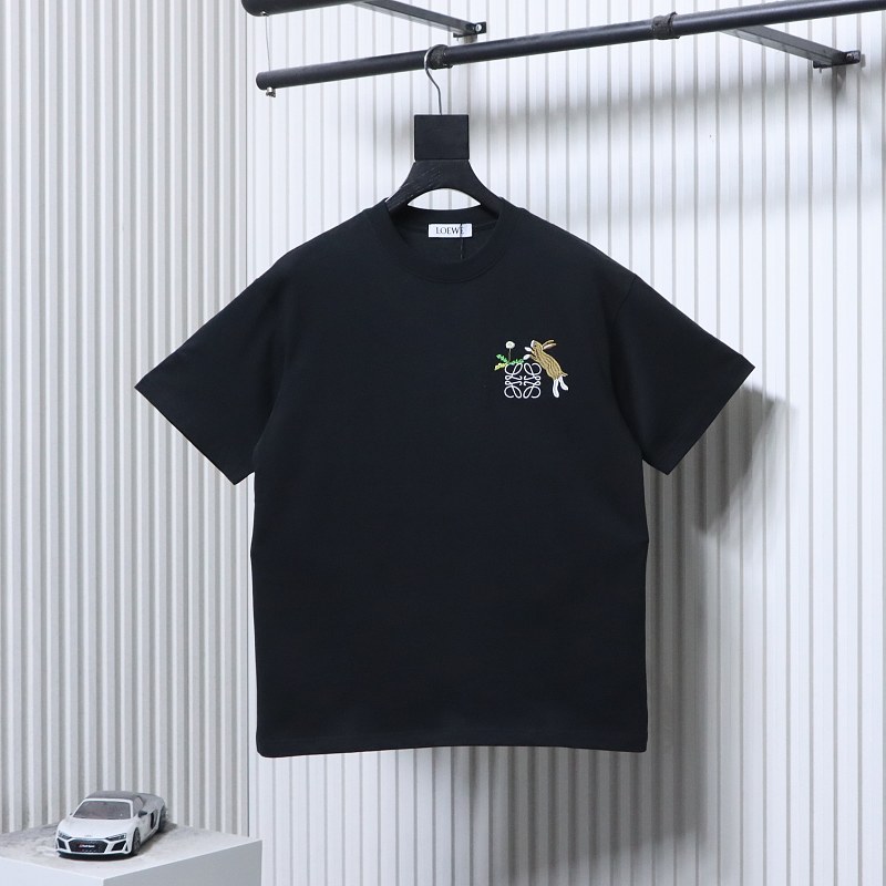 Loewe Bunny Embroidered Crewneck Short Sleeve T-Shirt -2