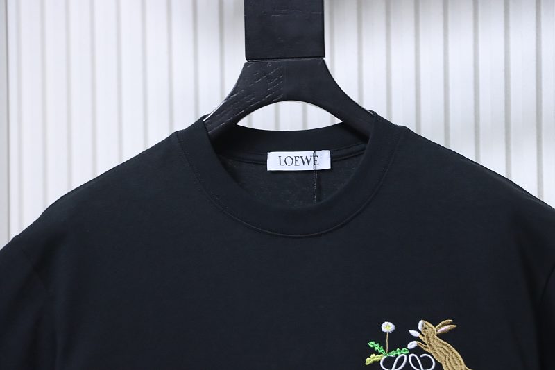 Loewe Bunny Embroidered Crewneck Short Sleeve T-Shirt -2