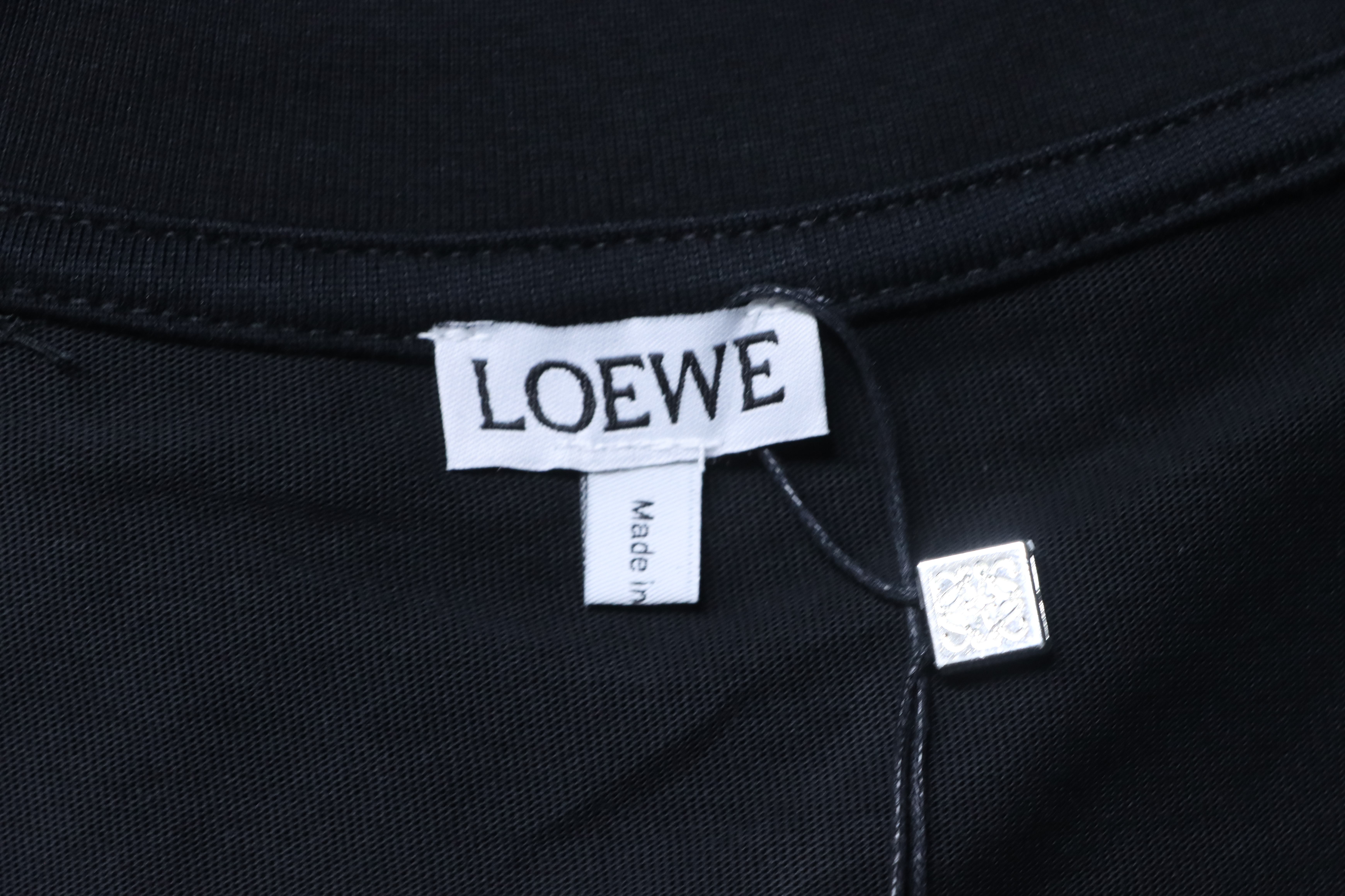 Loewe Chest Embroidered Contrast Logo Short Sleeve T-Shirt -1