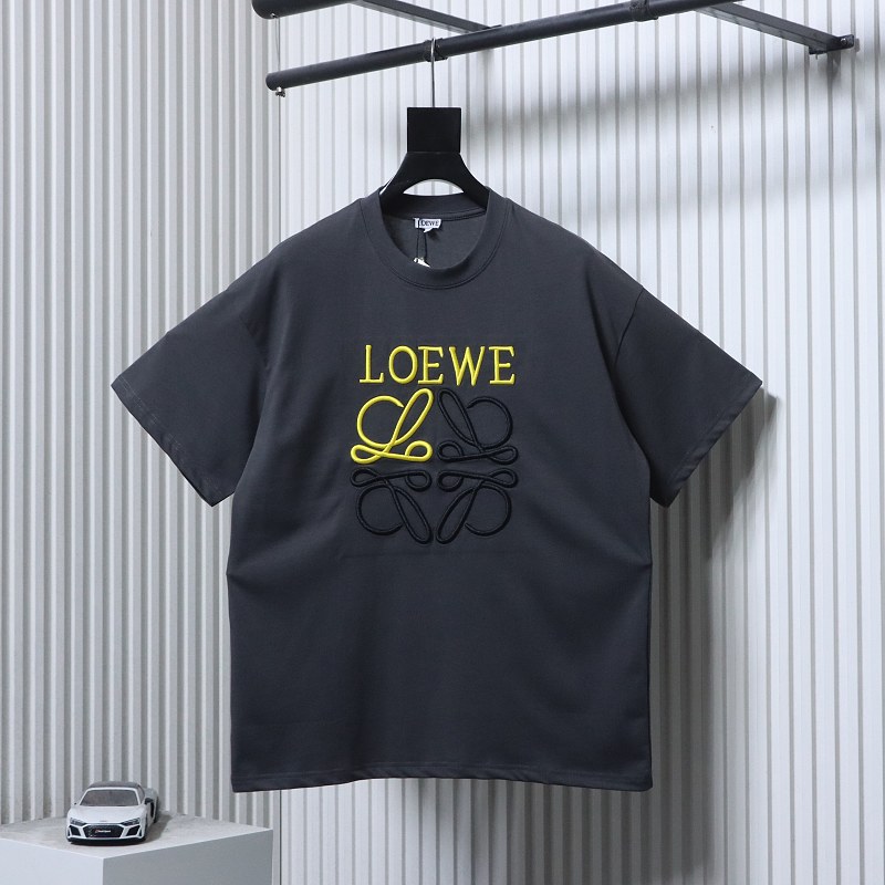 Loewe Chest Embroidered Contrast Logo Short Sleeve T-Shirt -2