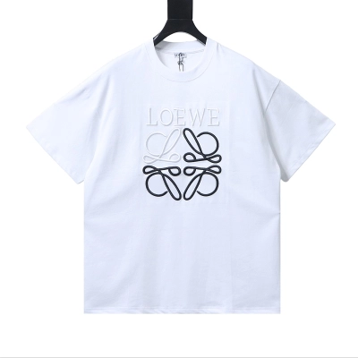 Loewe Chest Embroidered Contrast Logo Short Sleeve T-Shirt -3 01