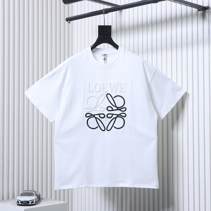 Loewe Chest Embroidered Contrast Logo Short Sleeve T-Shirt -3