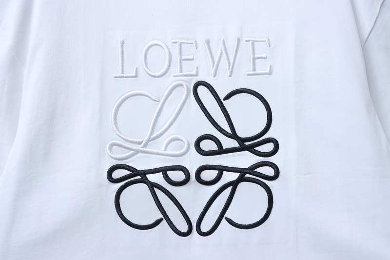 Loewe Chest Embroidered Contrast Logo Short Sleeve T-Shirt -3