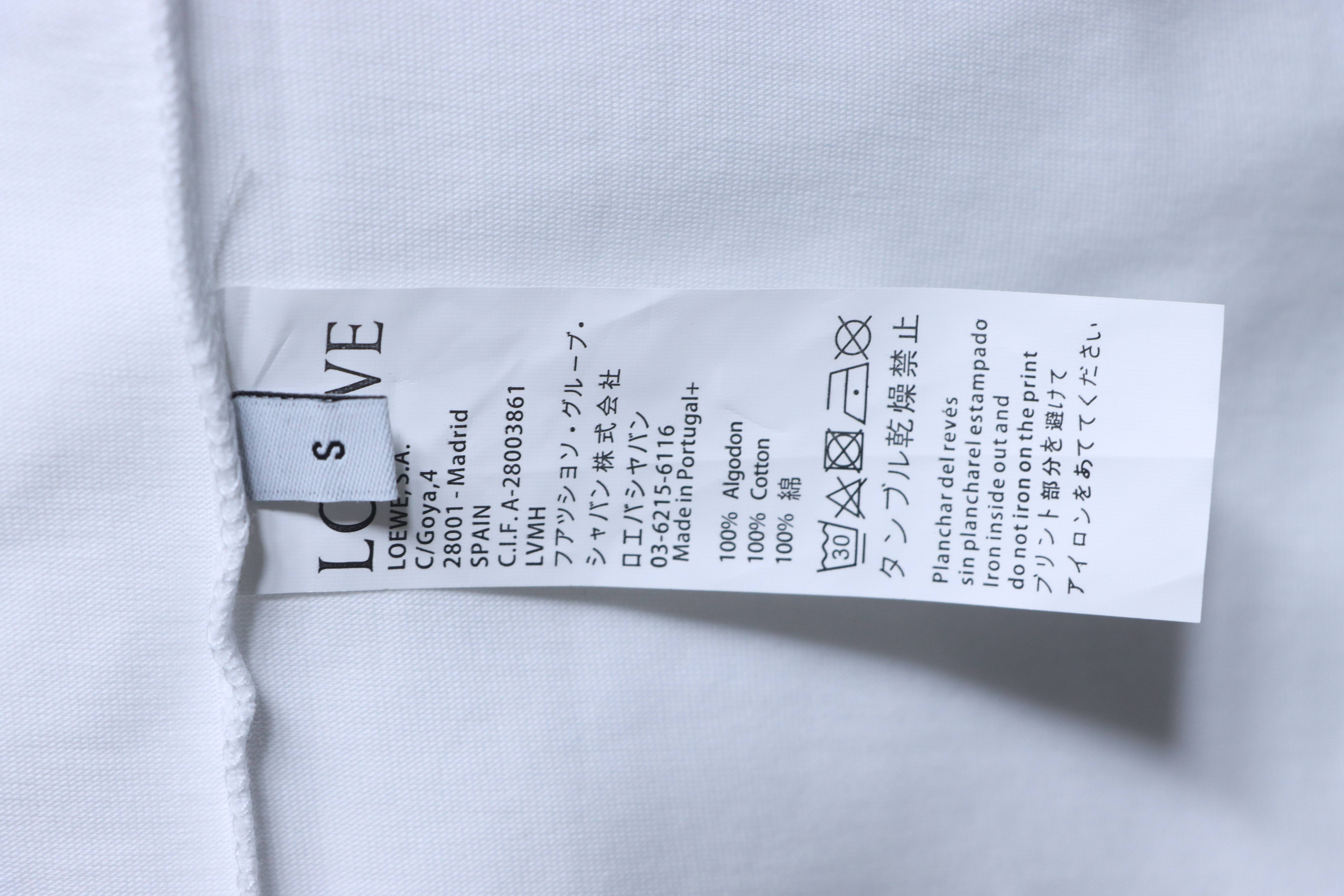 Loewe Chest Embroidered Contrast Logo Short Sleeve T-Shirt -3