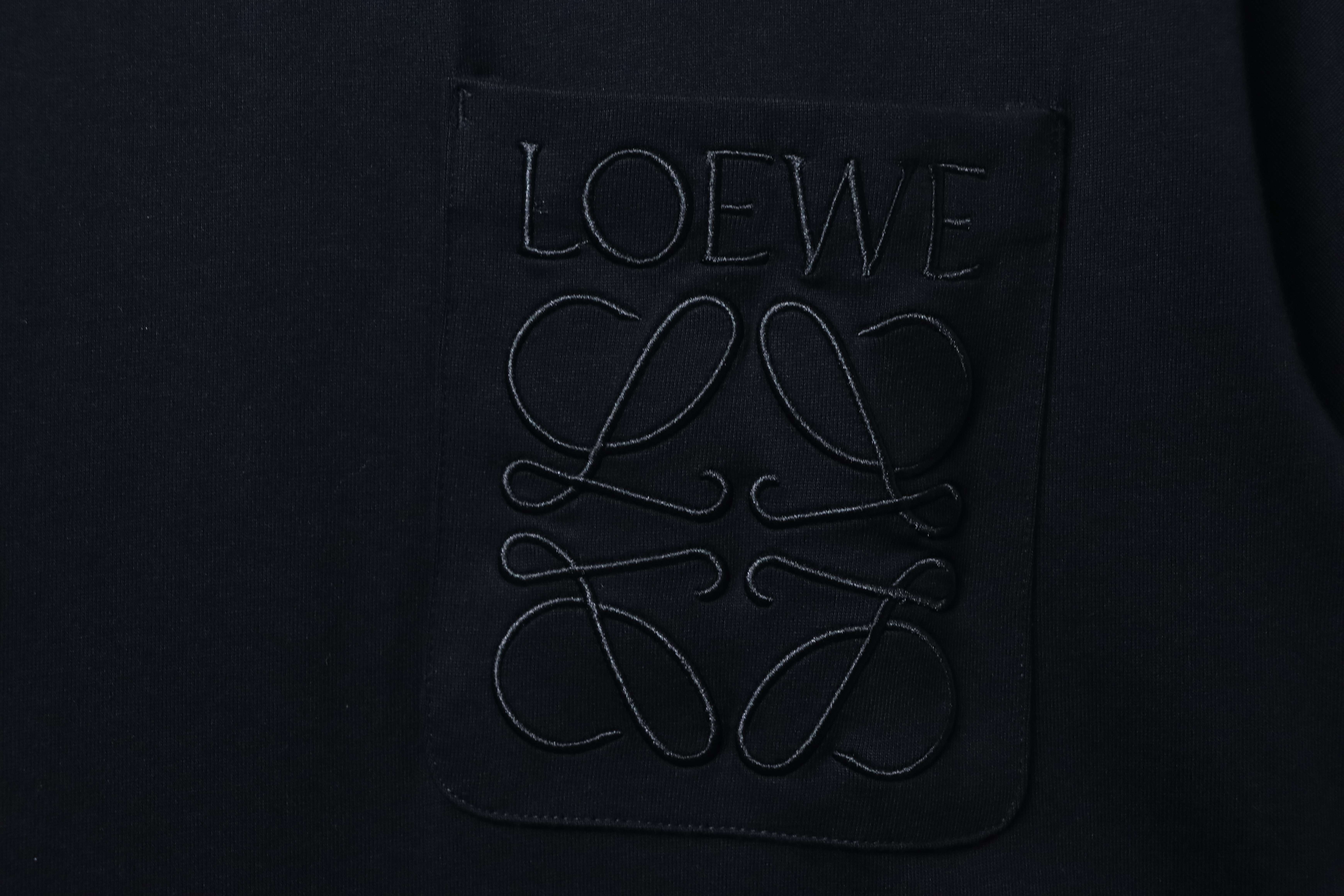Loewe Classic Embroidered Letter Pocket Short Sleeve T-Shirt -1