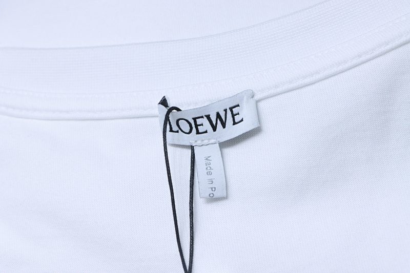 Loewe Embroidered Kitten Short Sleeve T-Shirt White