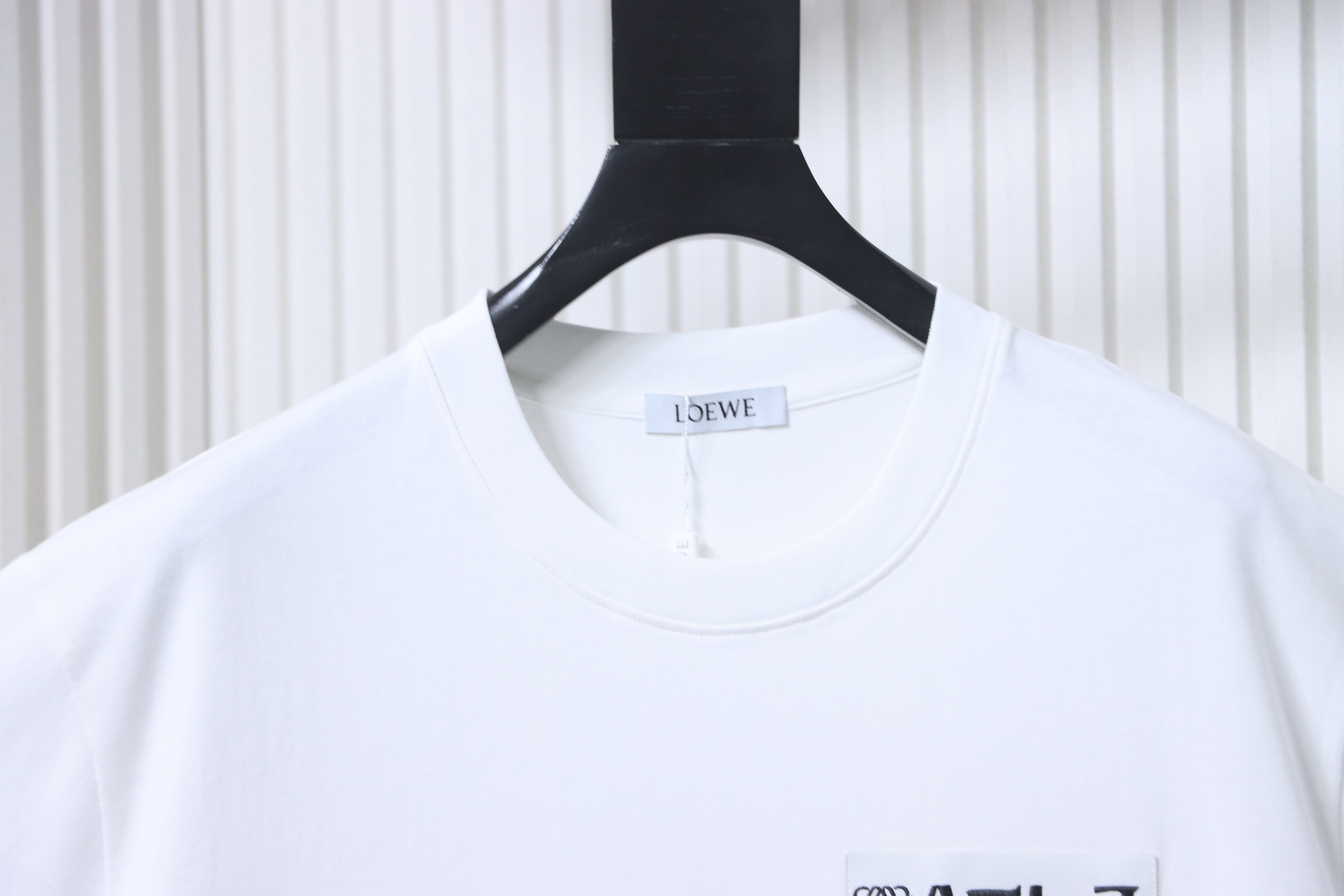 Loewe Faux Pocket Misaligned Letter Embroidered Short Sleeve T-Shirt -1