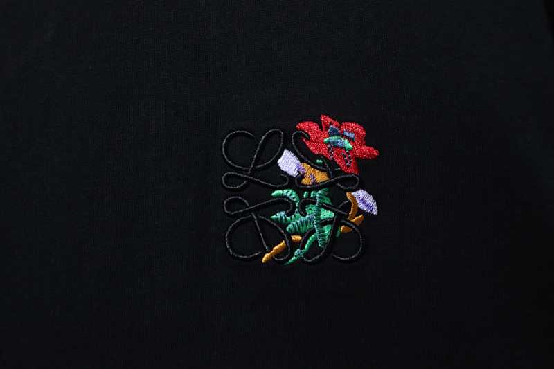 Loewe Floral Embroidered Logo Short Sleeve T-Shirt -1