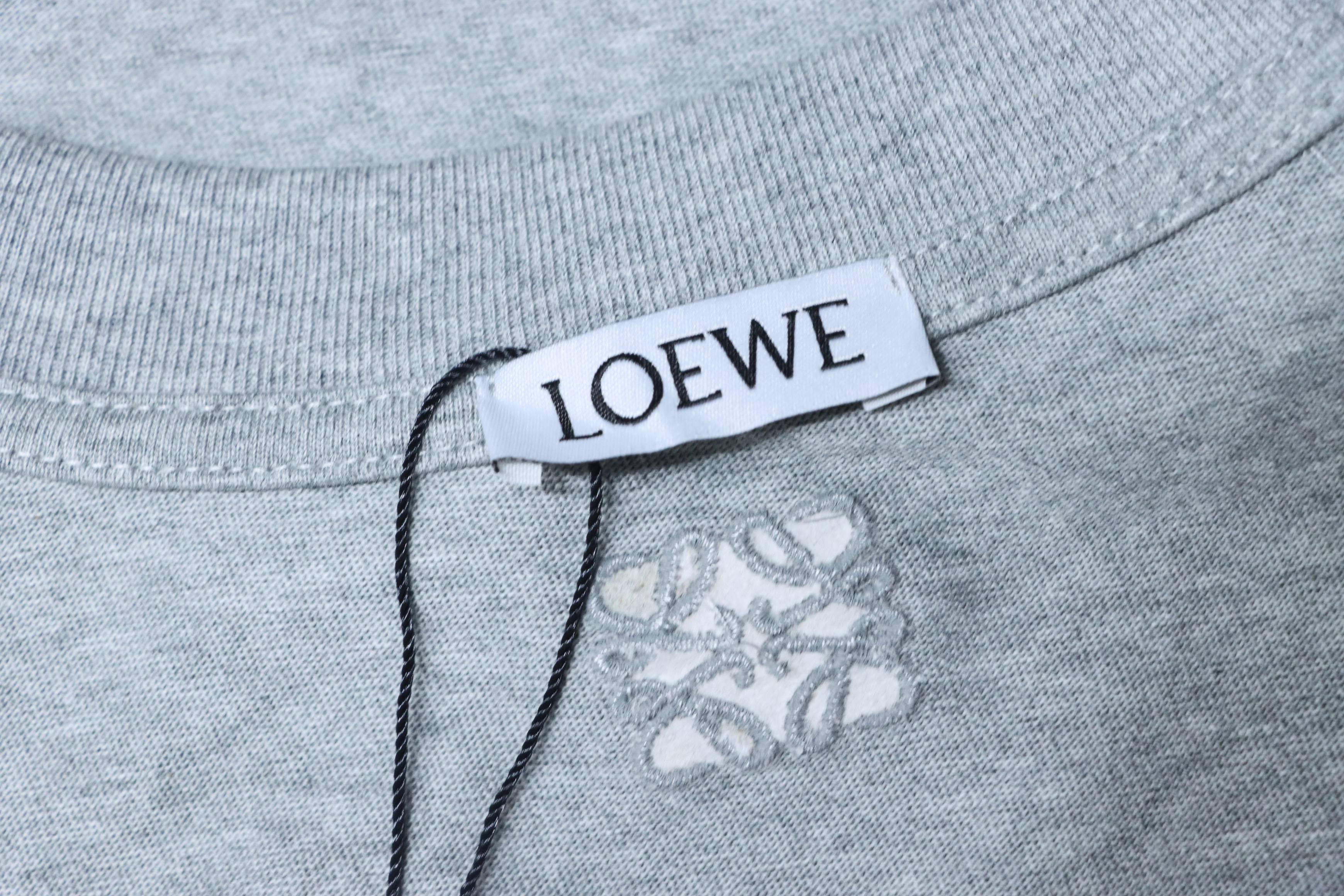 Loewe Kitten Letter Logo Embroidered Short Sleeve T-Shirt