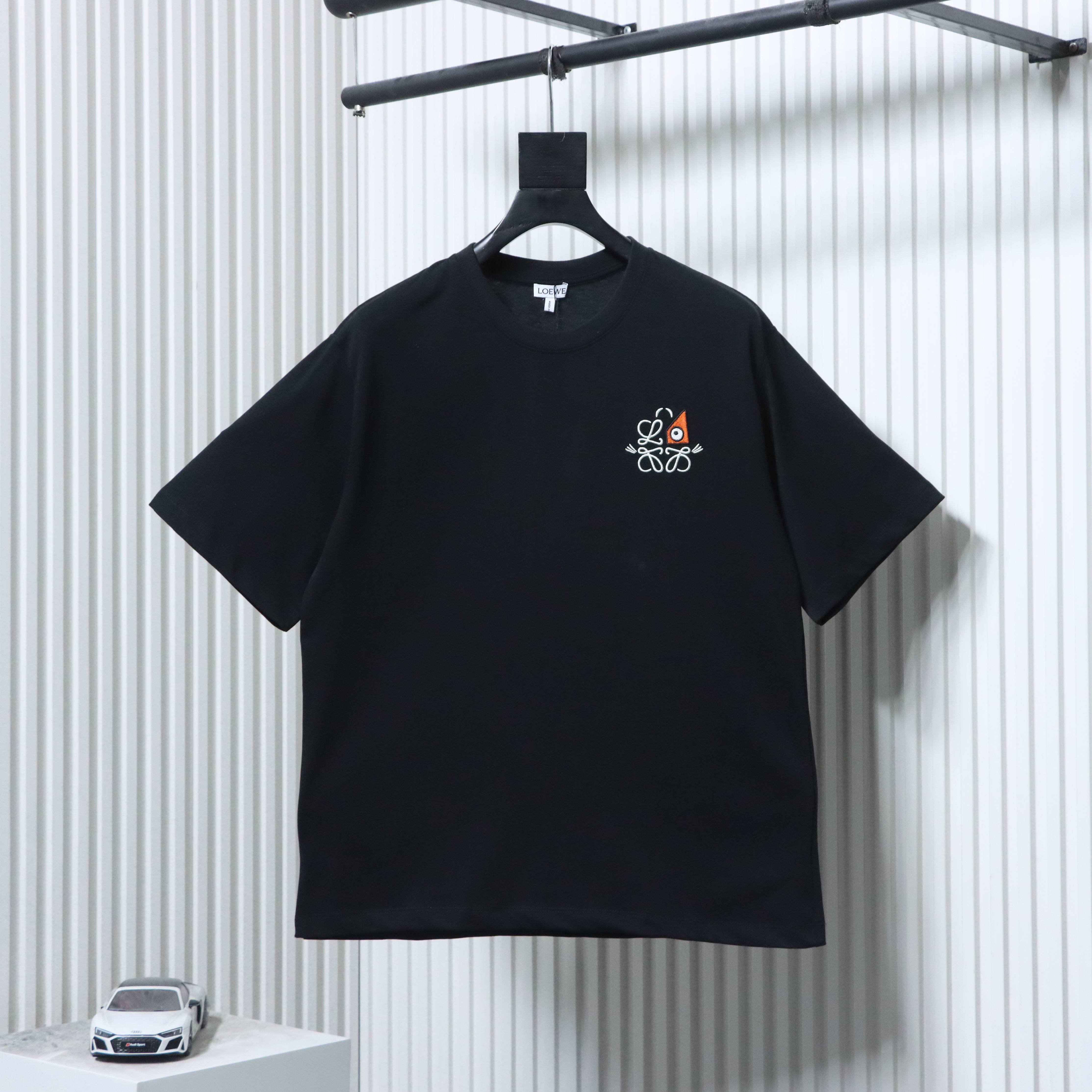 Loewe Limited Monster Eyes Logo Embroidered Short Sleeve T-Shirt -2