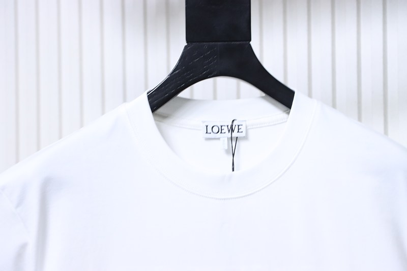 Loewe Neon Embroidered Fluorescent Pink Short Sleeve T-Shirt -1