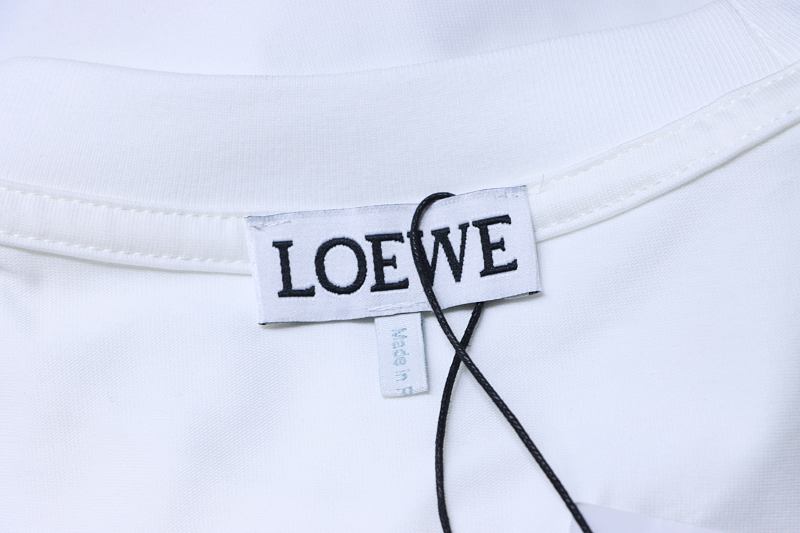 Loewe Neon Embroidered Fluorescent Pink Short Sleeve T-Shirt -1
