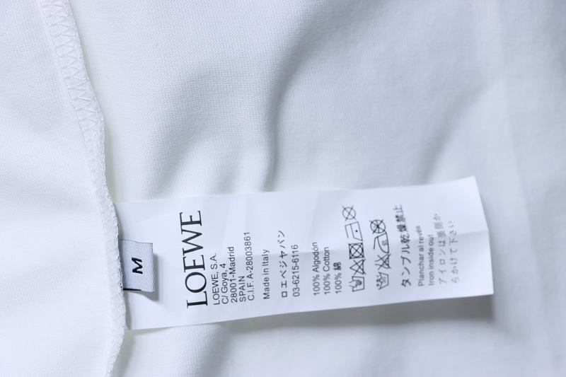 Loewe Neon Embroidered Fluorescent Pink Short Sleeve T-Shirt -1