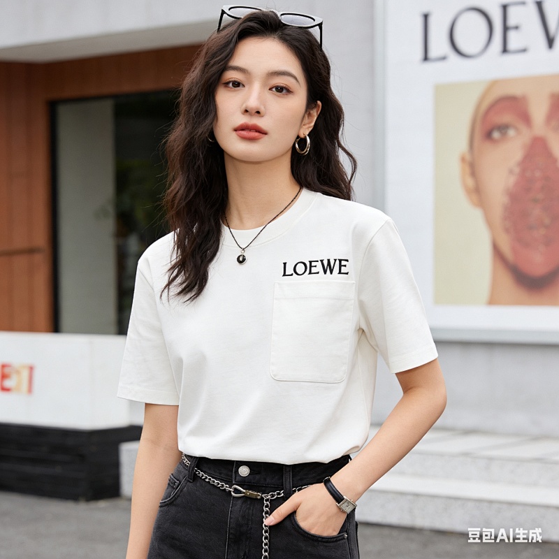 Loewe Pocket Embroidered Short Sleeve T-Shirt -2