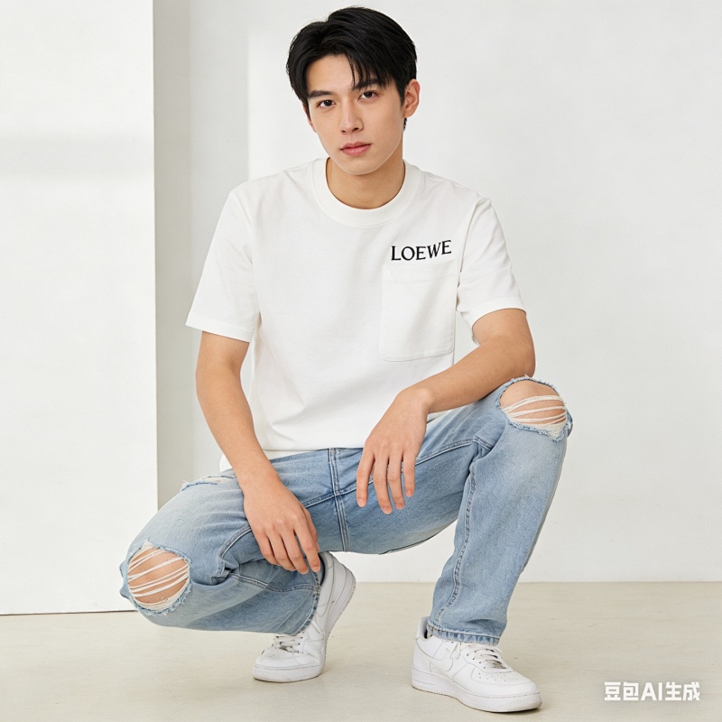 Loewe Pocket Embroidered Short Sleeve T-Shirt -2