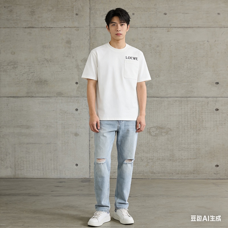 Loewe Pocket Embroidered Short Sleeve T-Shirt -2