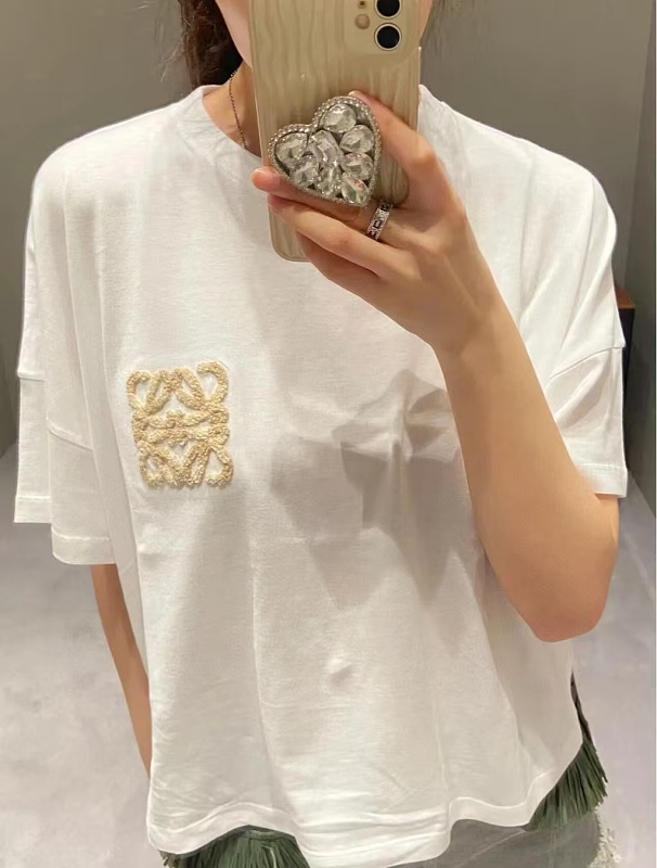 Loewe SS25 Towel Embroidered Logo Short Sleeve T-Shirt -2