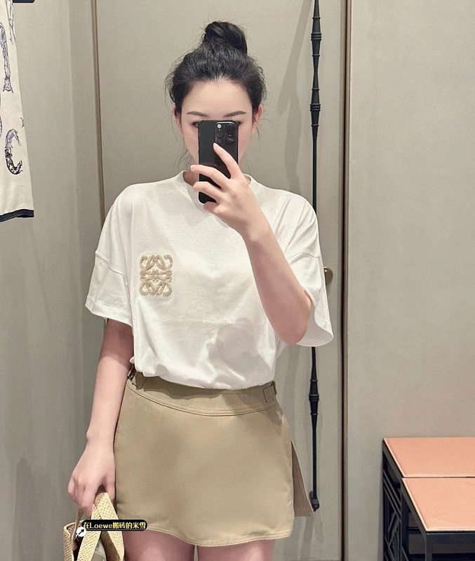 Loewe SS25 Towel Embroidered Logo Short Sleeve T-Shirt -2