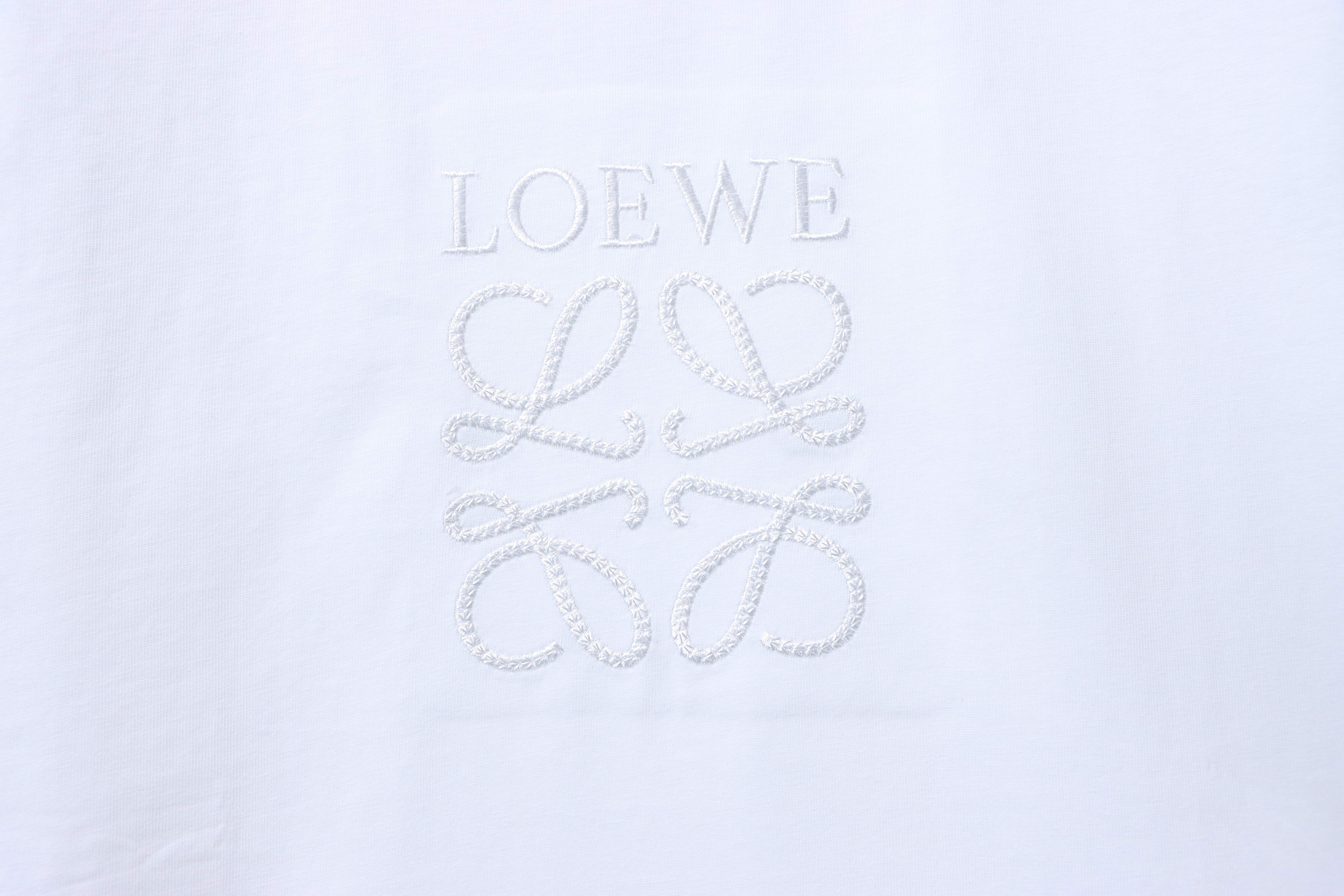 Loewe Tonal Embroidered Logo Short Sleeve T-Shirt -1