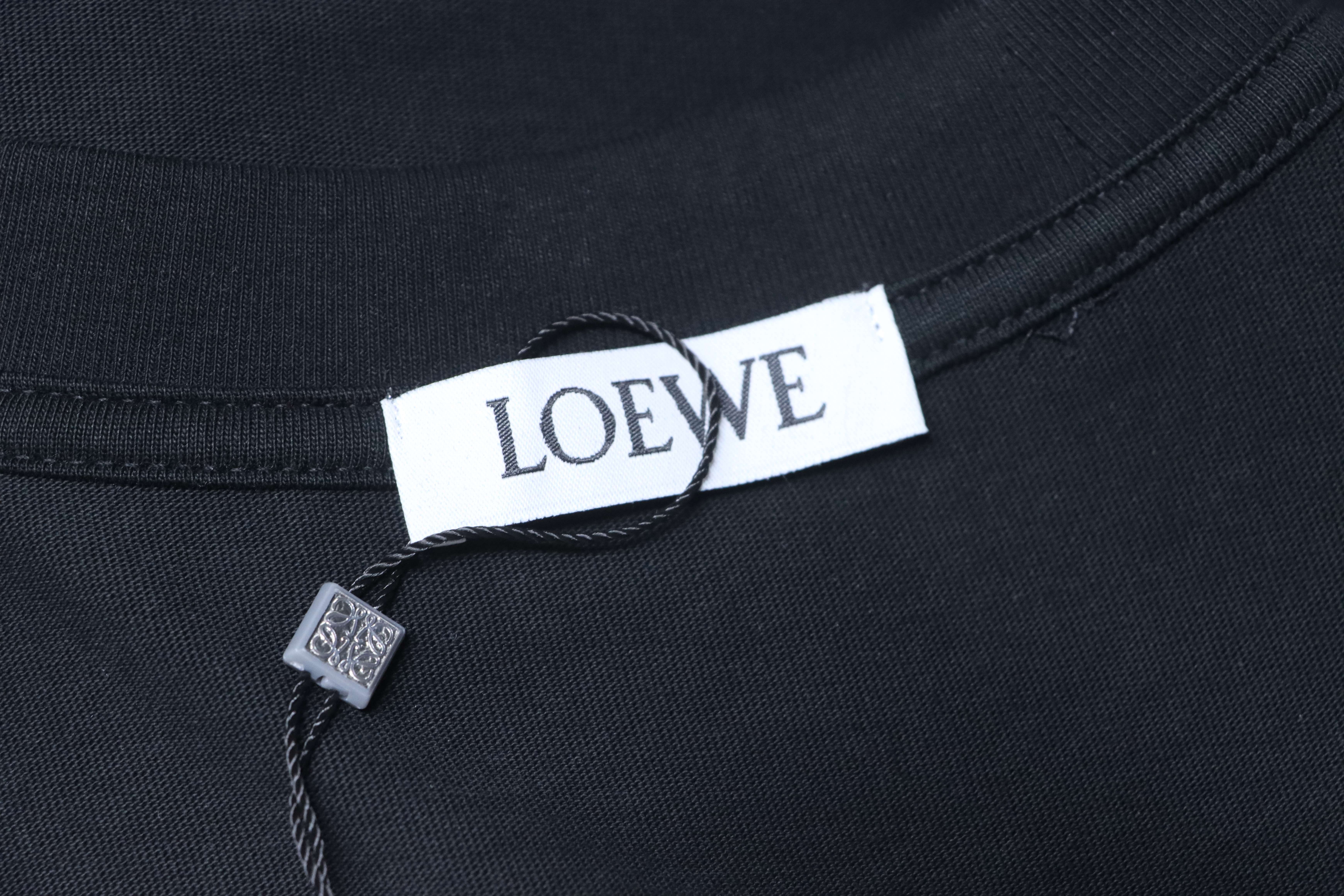 Loewe Tonal Embroidered Logo Short Sleeve T-Shirt -2