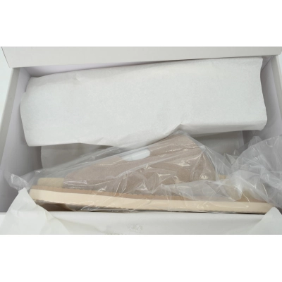 Brunello Cucinelli Suede Slide Double-Buckle Sandals Beige 02