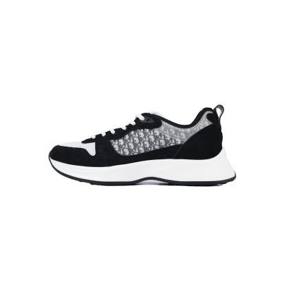 Dior B25 Runner Black Suede White Technical Mesh Oblique Canvas 3SN259YUH_H960 01