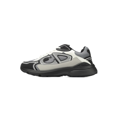 Dior B30 Lace-Up Sneakers Black Grey Silver Mesh 3SN279ZRA_H868 01