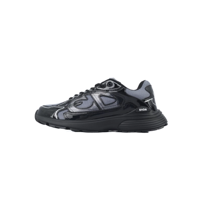 Dior B30 Round Head Logo Sneakers Patent Leather Gray 01