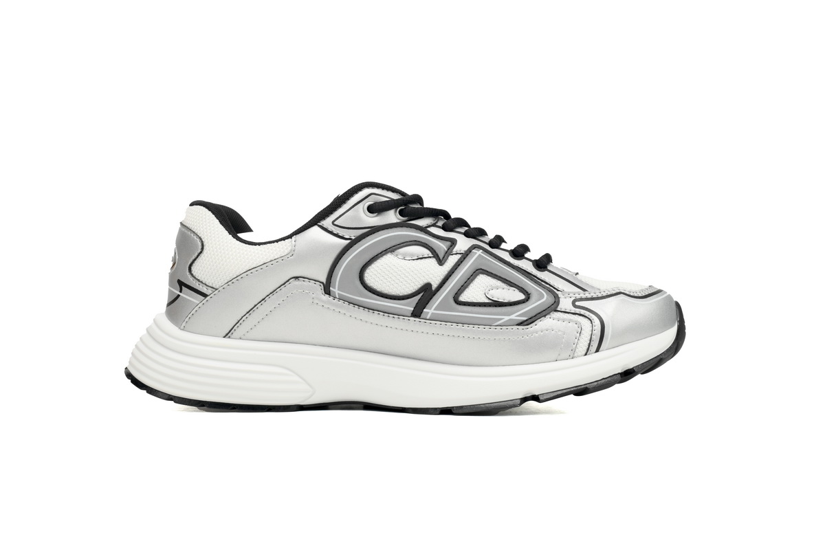 Dior B30 White Mesh Silver Tone Metallic Calfskin 3SN279ZYG-H869