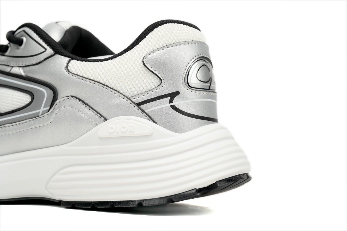 Dior B30 White Mesh Silver Tone Metallic Calfskin 3SN279ZYG-H869