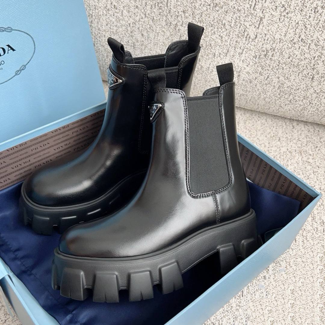 Prada Monolith brushed leather Chelsea boots Black 1T256N_B4L_F0002_F_G055 review wdad5 00