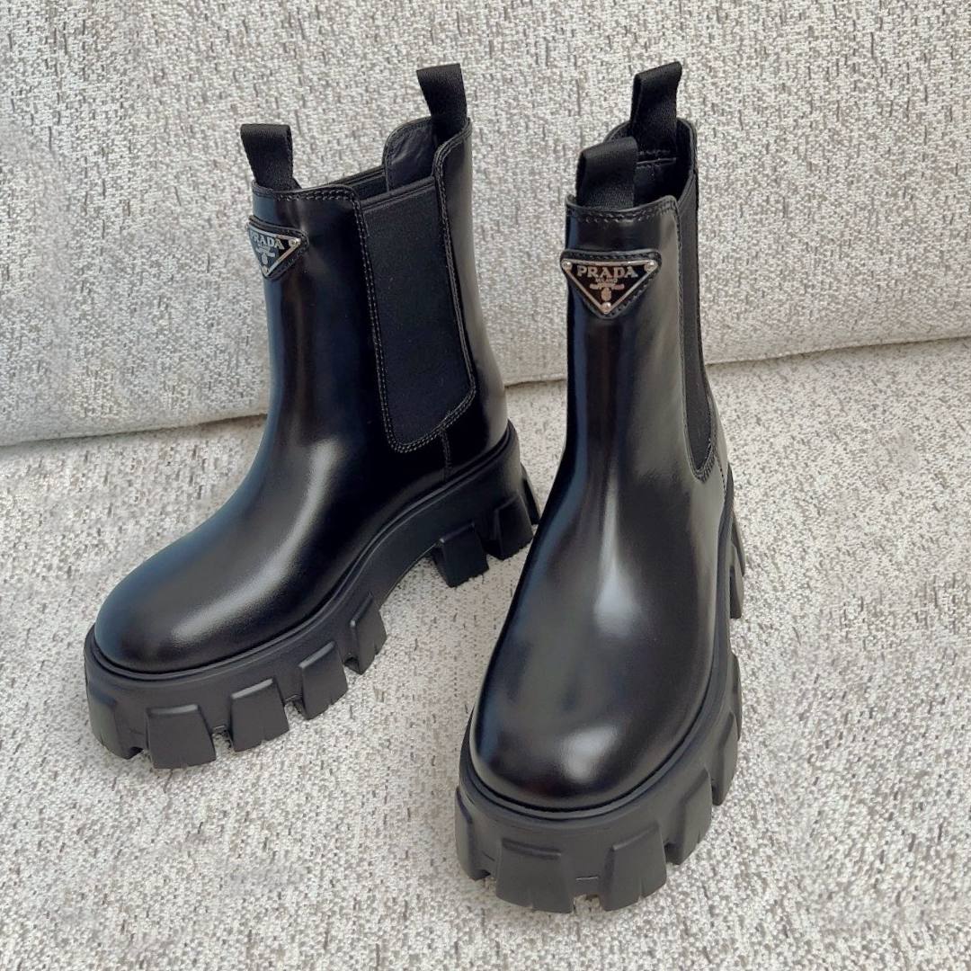 Prada Monolith brushed leather Chelsea boots Black 1T256N_B4L_F0002_F_G055 review wdad5 01