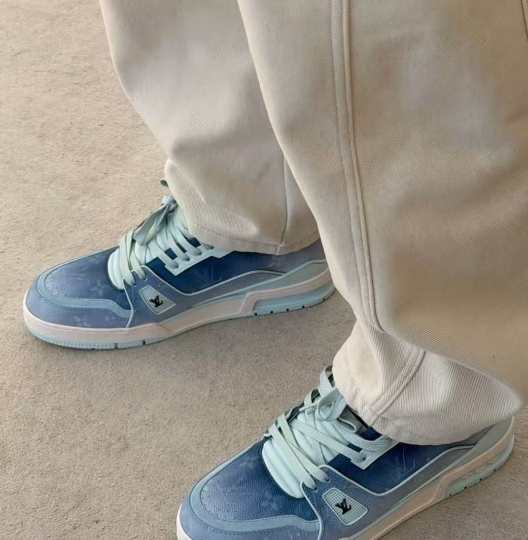 FLAME God LOUIS VUITTON Trainer Sneakers Blue 1AJTQQ review ZXBAHFOA
