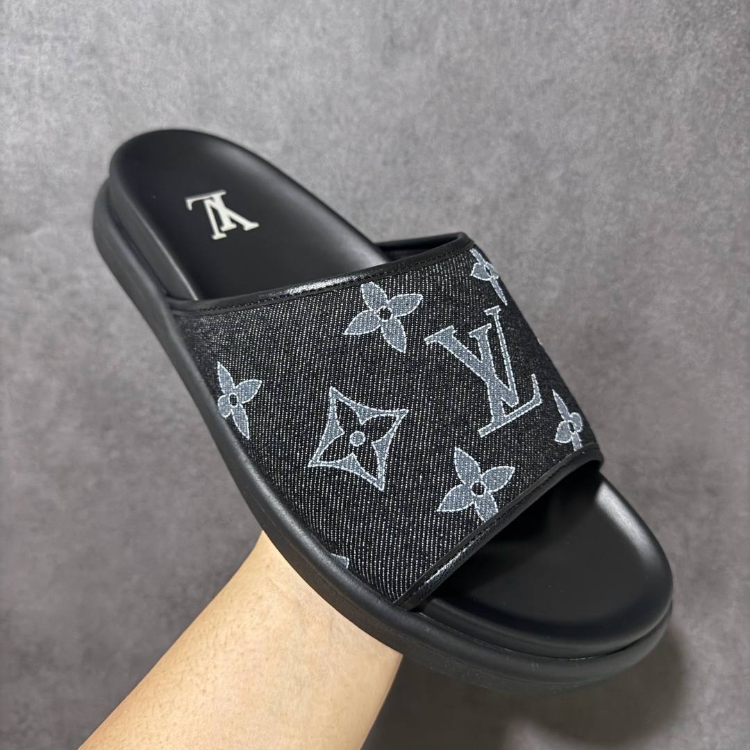 Louis Vuitton Miami Mule Black Monogram-Embroidered Denim 1AIZR9 review Sfjj 01