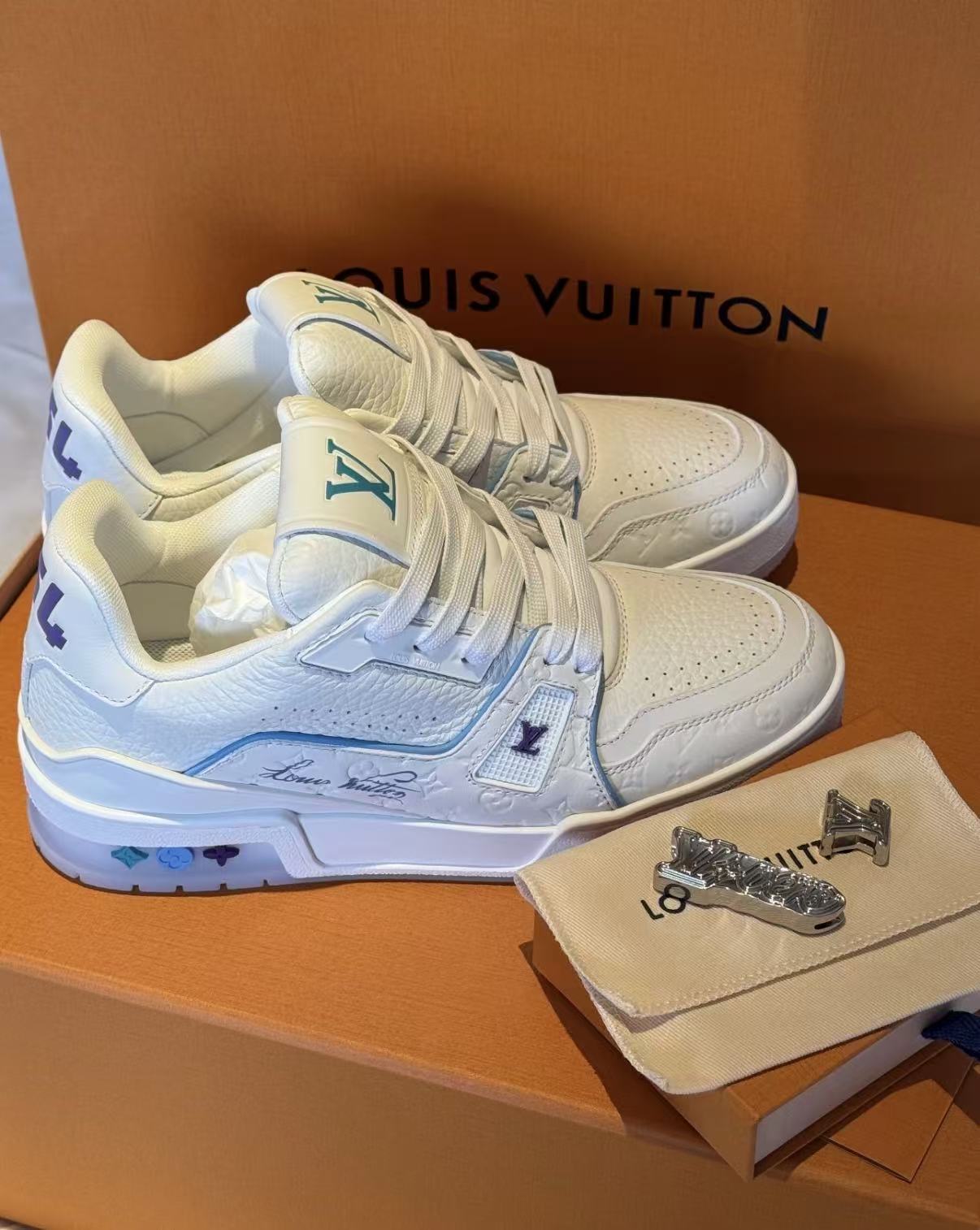 FLAME God LOUIS VUITTON Trainer Sneakers Blue 1APHLB review poiuy 00