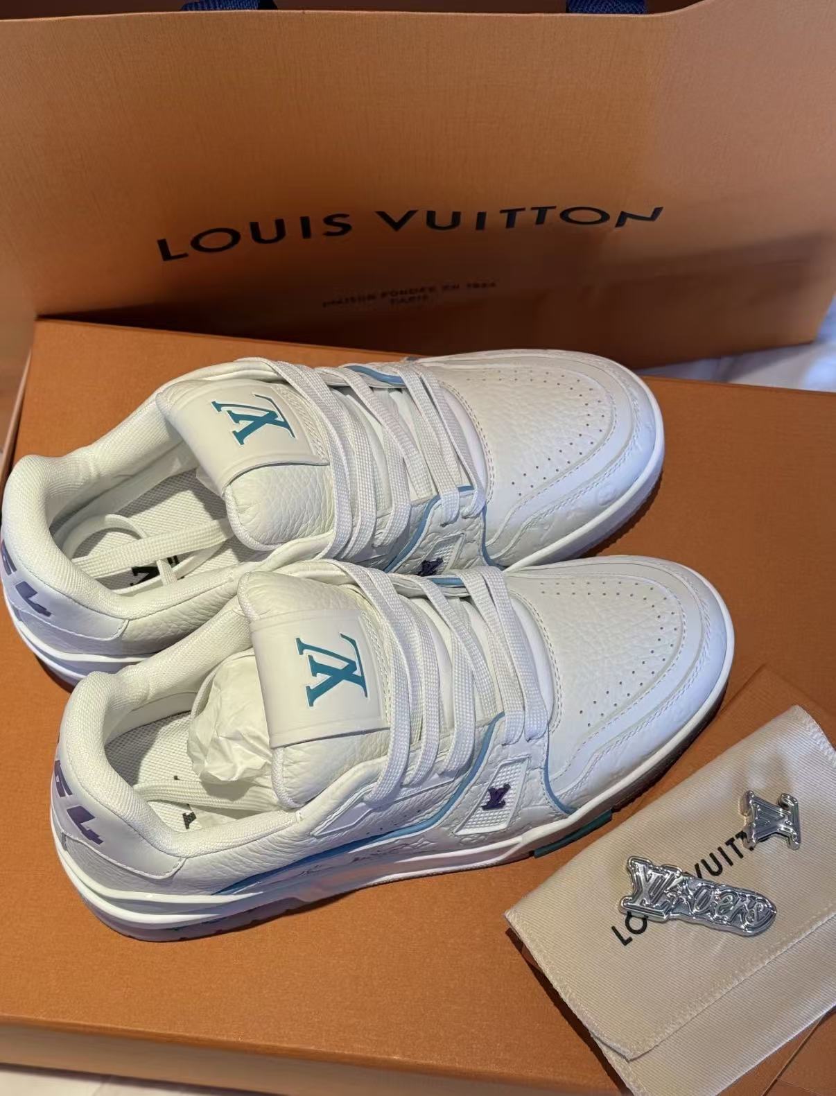 FLAME God LOUIS VUITTON Trainer Sneakers Blue 1APHLB review poiuy 01