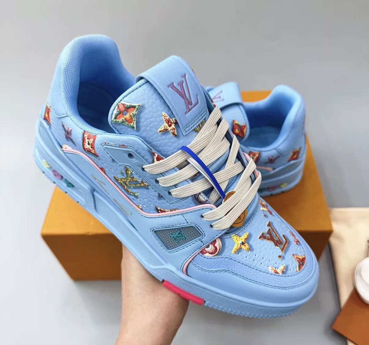 FLAME God LOUIS VUITTON Trainer Sneakers Blue 1AJWEY review yfsuutk 02