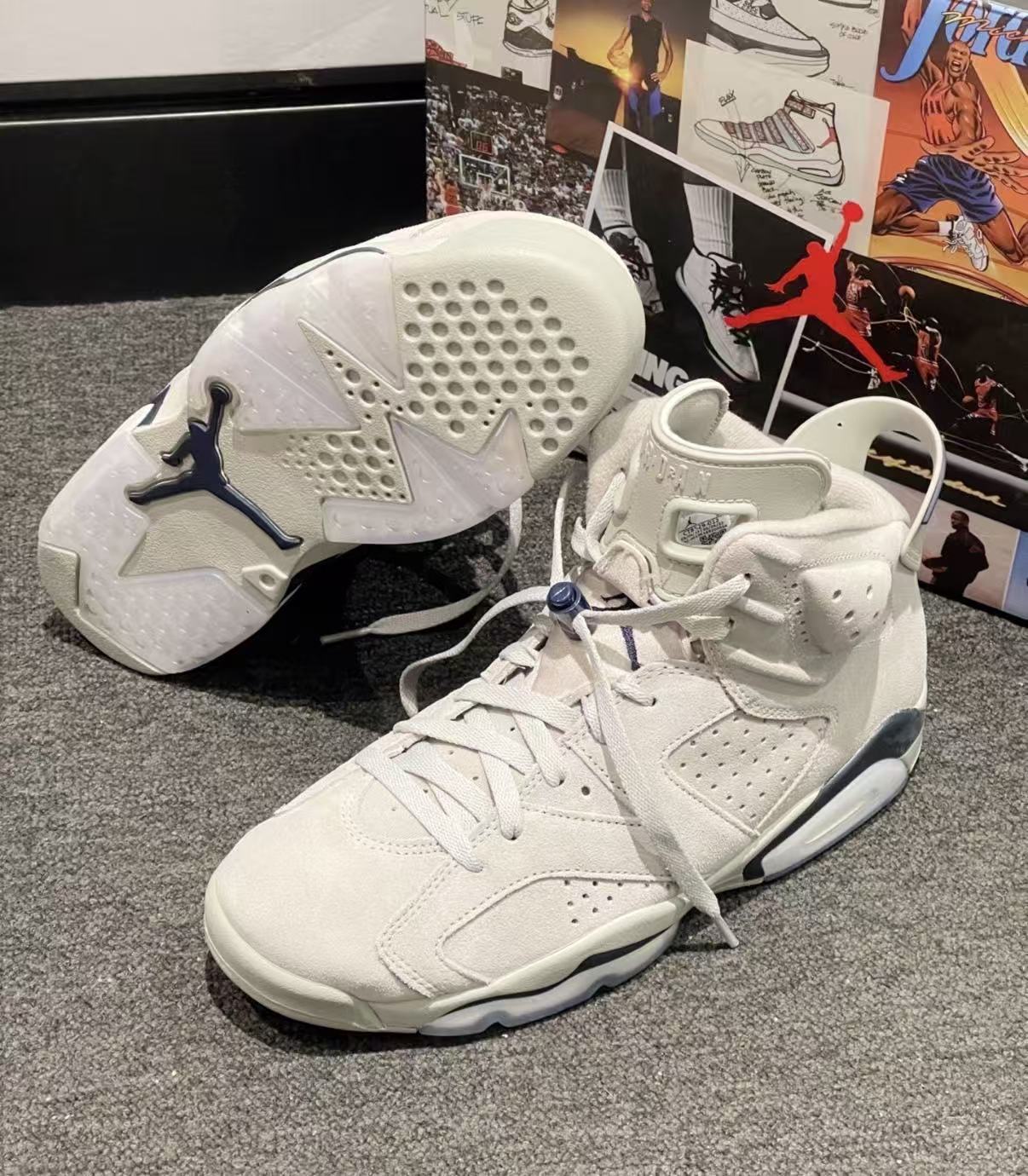 FLAME God Air Jordan 6 Retro GS 'Georgetown' 384665-012 review lkjhgfd 00
