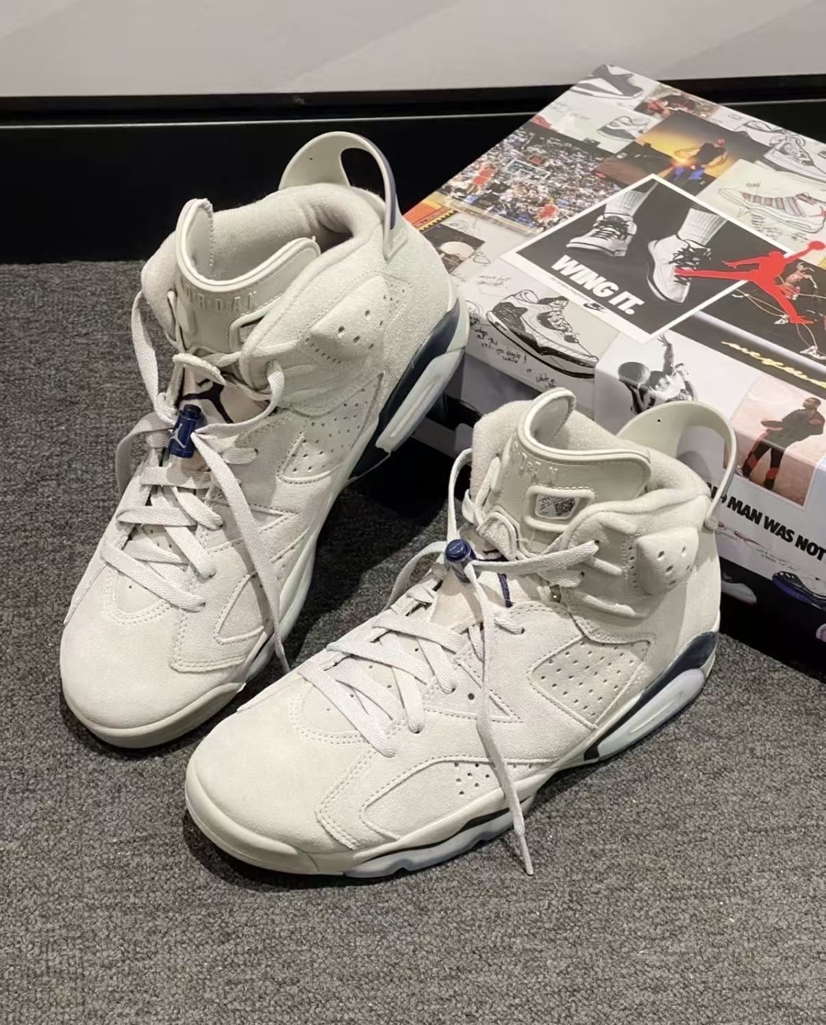 FLAME God Air Jordan 6 Retro GS 'Georgetown' 384665-012 review lkjhgfd 01